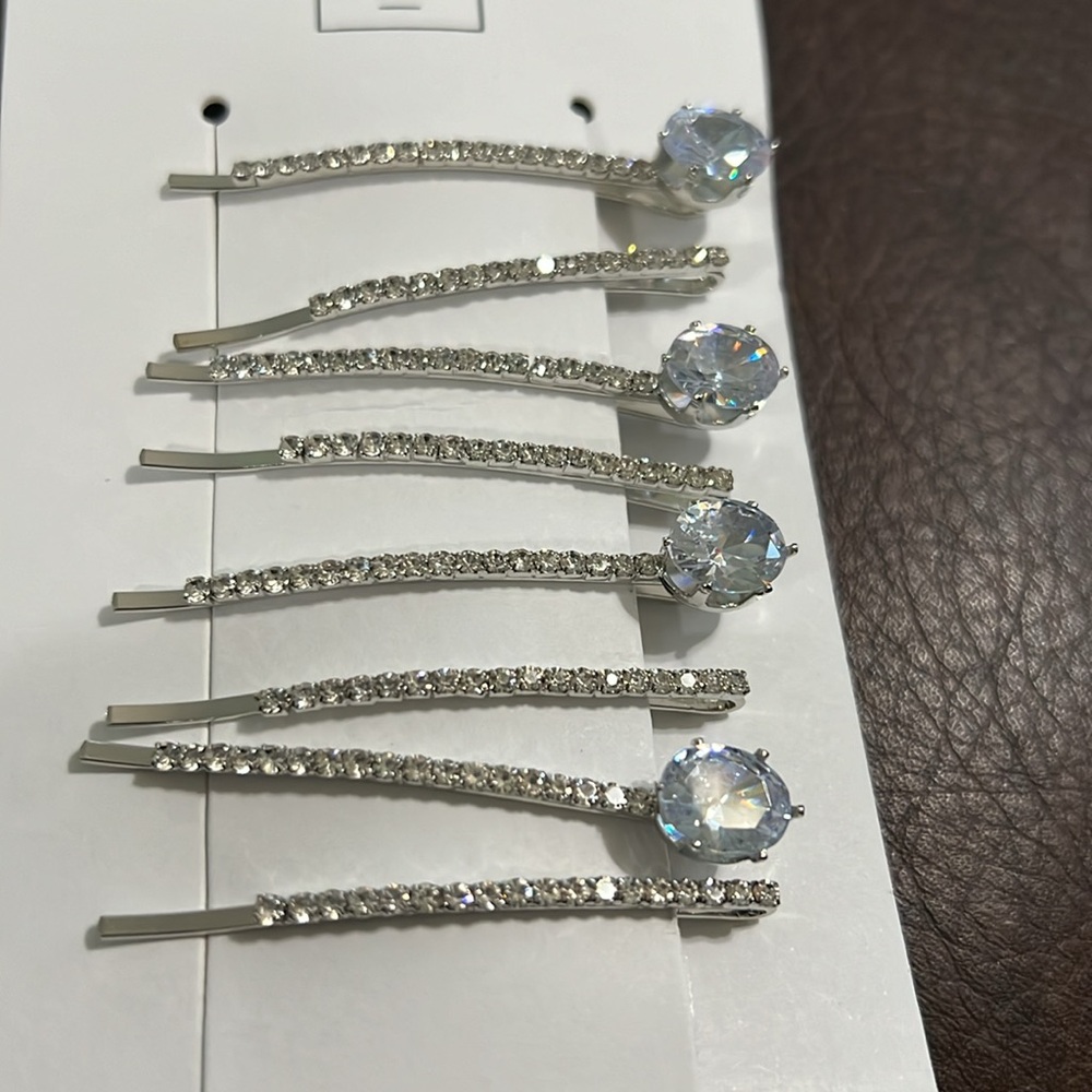 3/$18 DB Studio Silver/Rhinestone Hair Accessories - New - Lot 456